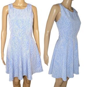 Forever 21 Light Blue & White Print Fit & Flare Dress